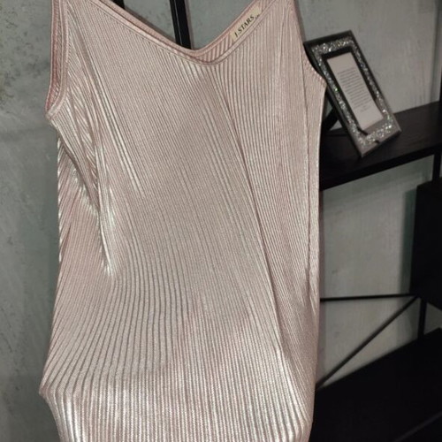 Metallic Rose Gold Pleated Top J.Stars like new, S/M