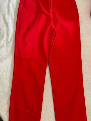 Zara red fabric pants like new, size S