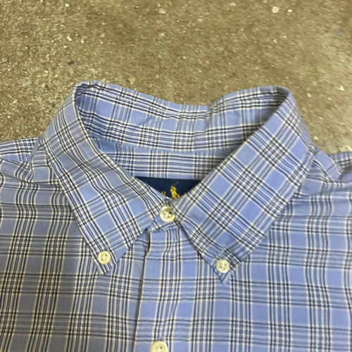 Ralph Lauren Oxford Blue White Blocked Long Sleeve Shirt, M