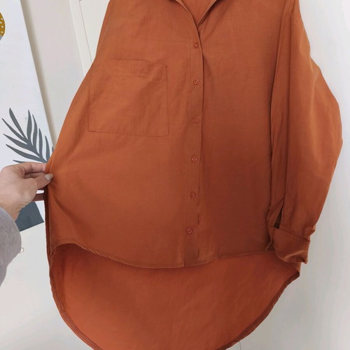 Poplin shirt like new, orange, size S