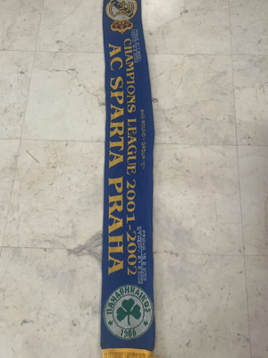 Panathinaikos scarf Sparta Praha Champions League groups 2002 2003 in good condition