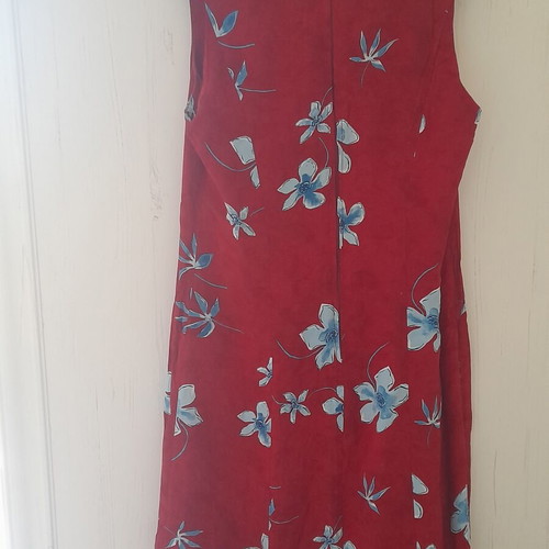 Long dress used, red and turquoise, size XL