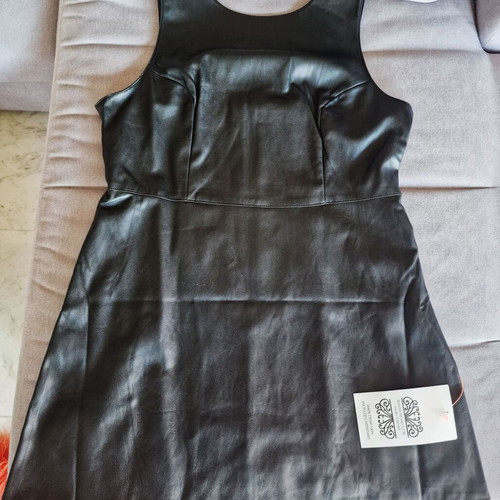 Never Fully Dressed Vegan Leather Petite Dress XXL new, black