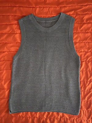 Zara summer knitted sleeveless vest, size M, grey and brown