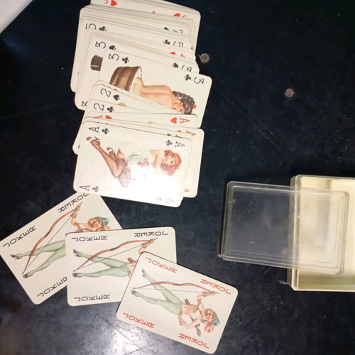 Retro erotic playing cards like new, set of two decks