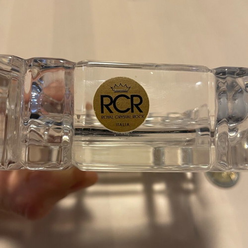 RCR Royal Crystal Rock ashtray used, glass with small broken corner
