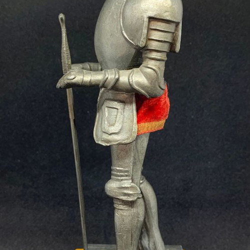 Knight statue used with 16th century Spanish armor, cast metal