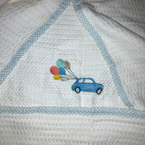 Quilted blanket with car used 120x100