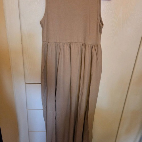 Shein maternity dress long beige like new, size small