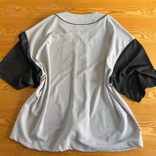 ASOS Design Baseball Jersey Shirt 2XL, grey and black mesh