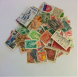 100 διαφορετικά γαλλικά γραμματόσημα frence stamps