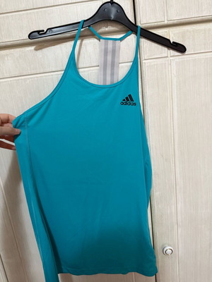 Αθλητική μπλούζα Adidas γυναικεία σαν καινούργιο, τιρκουάζ πράσινη, μέγεθος L