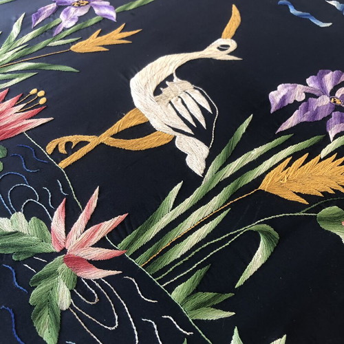 Handmade traditional silk embroidery used, folk art