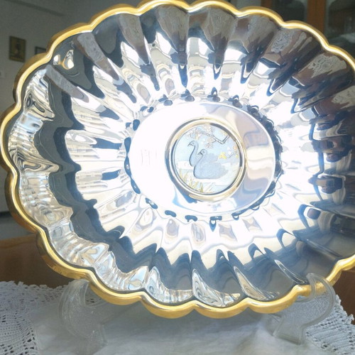 Chokin collectible centerpiece with 24K gold and inox 18/10, new