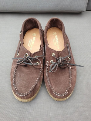 Benson Shoes Brown Suede Lug-Sole Boat Shoes EU 39