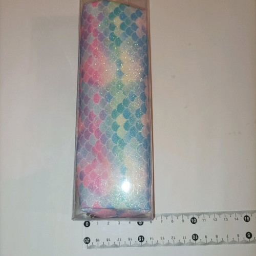 Pencil case new with zipper and glitter mermaid design