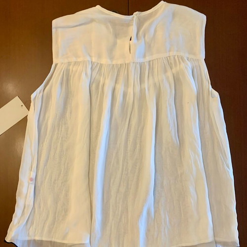 Zara Basic sleeveless women's top new, size Large, white with black detail
