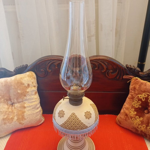 Vintage oil lamp used with intricate beautiful designs