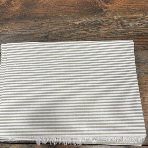 Striped fabric 0.50 x 1.50 like new, white - gray