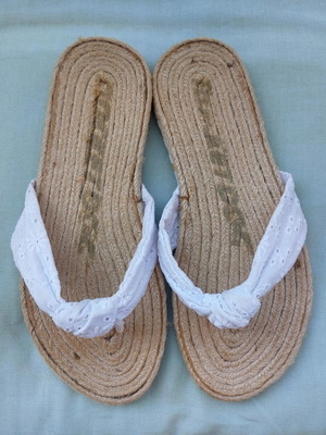 Rocketdog flip flops used, size 39, white beige