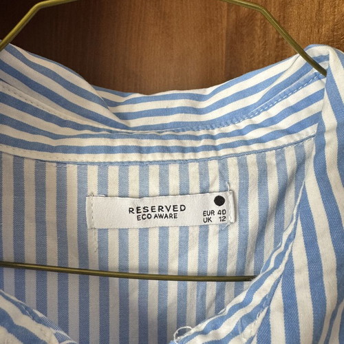 Reserved shirt dress like new, white and blue, size L