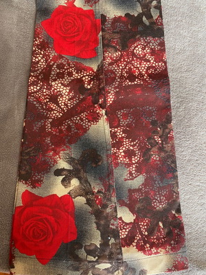 Τζην γυναικείο Lolitta εμπριμέ καμπάνα, καινούργιο, μέση 74 cm