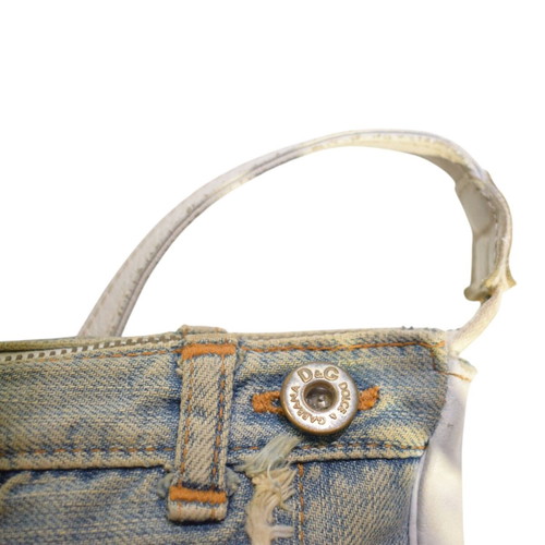 Dolce & Gabbana vintage denim shoulder bag with leopard lining used