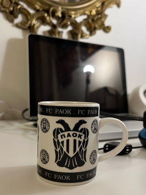 PAOK espresso cup used with plastic saucer gift