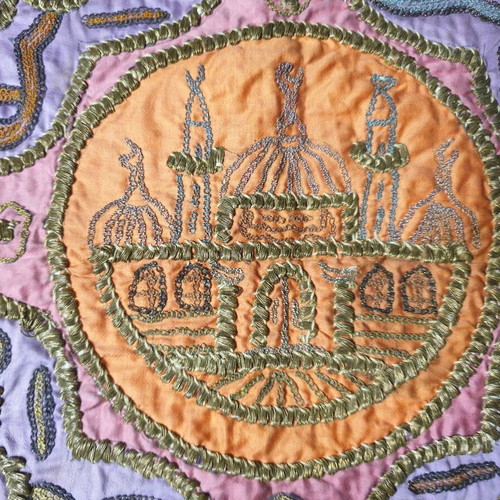 Ottoman turban cover used, embroidered with gold thread