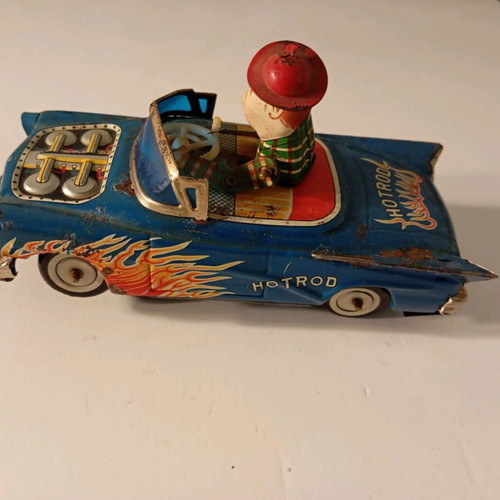 Used metal YOSHIYA KO Bump n Go vintage toy car from 1950s