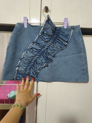 Mini denim skirt Zara like new, blue turquoise, size M