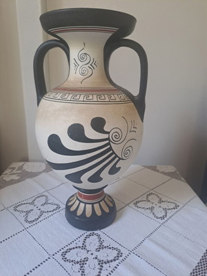 Διακοσμητικός κεραμικός αμφορέας μεταχειρισμένος, αναμνηστικό από χορωδία Πάτρας 1986