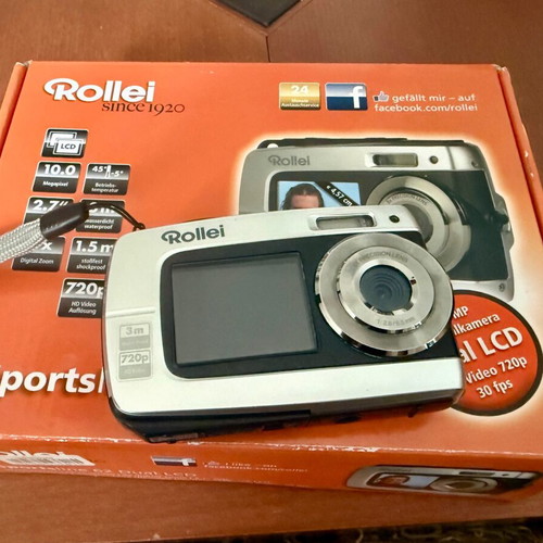 Rollei Sportsline 62 Dual Orange digital camera like new, waterproof 3m