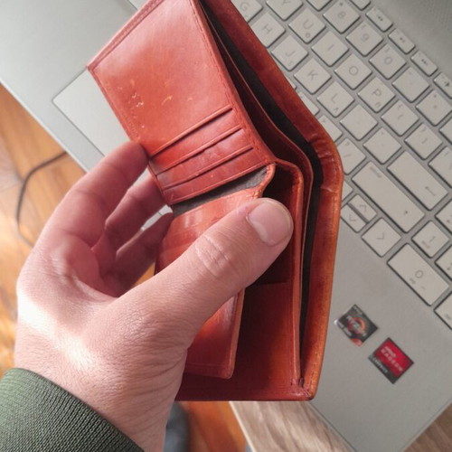 Levor 1978 Leather Wallet New, Orange