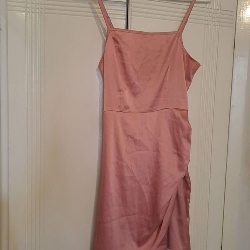 Satin pink mini dress Shein like new with adjustable straps