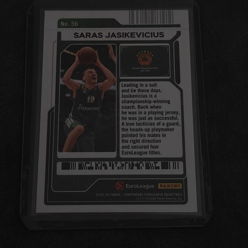 Saras Jasikevicius Round 2 Ticket Panini Contenders EuroLeague 2025-26 like new