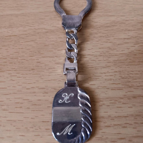Silver 925 key holder/keychain new with monogram X and M