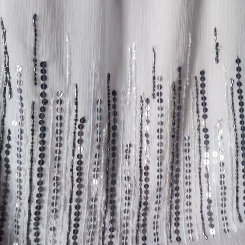 Bershka Long White Tunic with Sequins and Beads, Like New, Size M