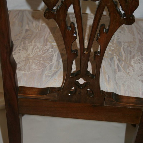 Chippendale dining set 19th century used, French walnut