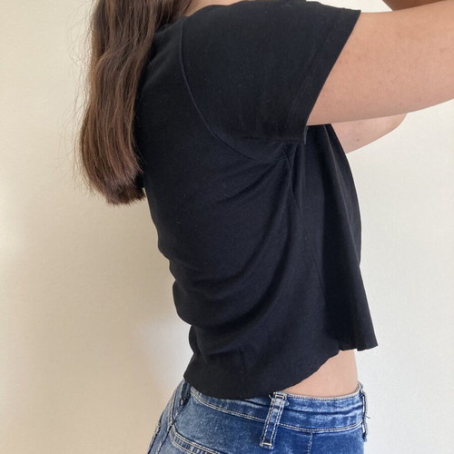 Point De Vue Paris short sleeve blouse like new, black