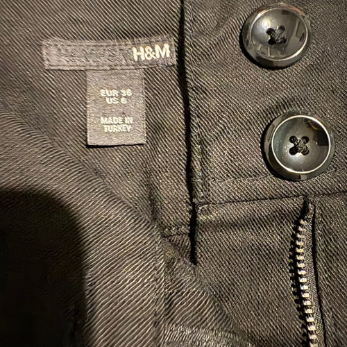 Midi denim skirt H&M used, black, slim straight fit