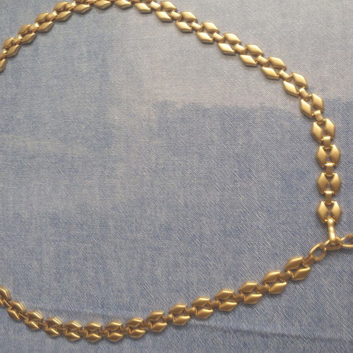 Vintage women's metal chain belt, matte gold