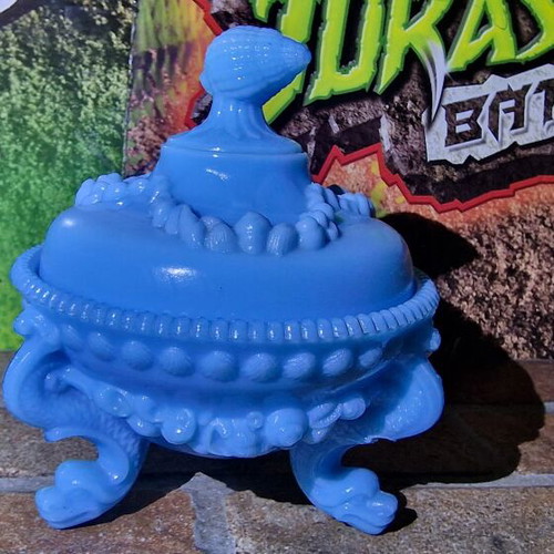 Opaline Blue Fontaniera used with small chip, height 16 cm