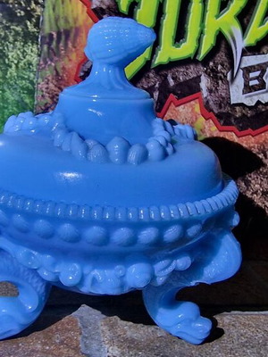Opaline Blue Fontaniera used with small chip, height 16 cm