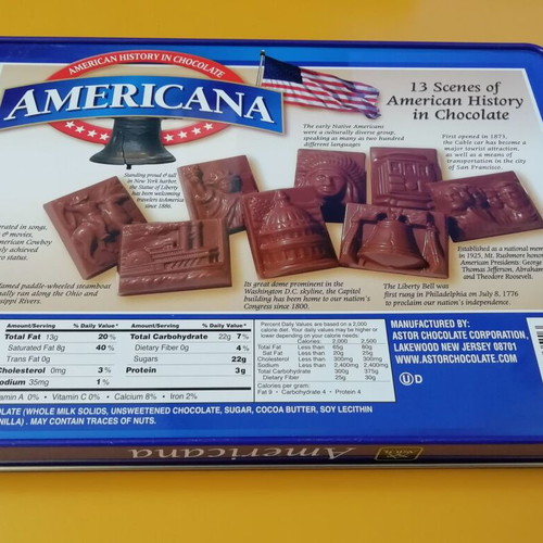 Americana metal chocolate box like new