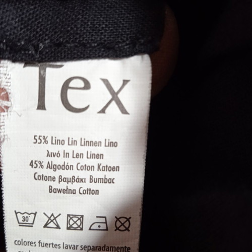 TEX pants like new, size 40, black linen-cotton blend