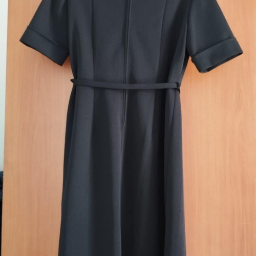 Vintage black midi dress with belt, like new