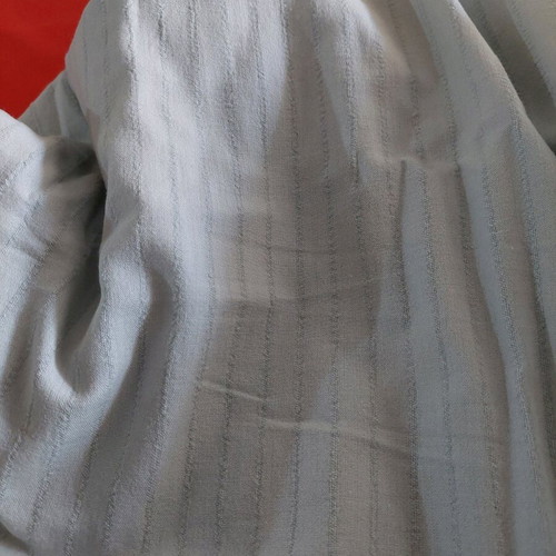 100% Cotton Fabric Striped Light Gray New 240x150cm