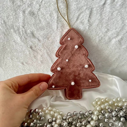 Handmade designer textile Christmas trees for hanging, new
