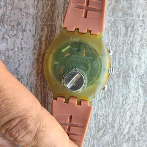 Swatch chrono wristwatch, colorful, new strap and battery